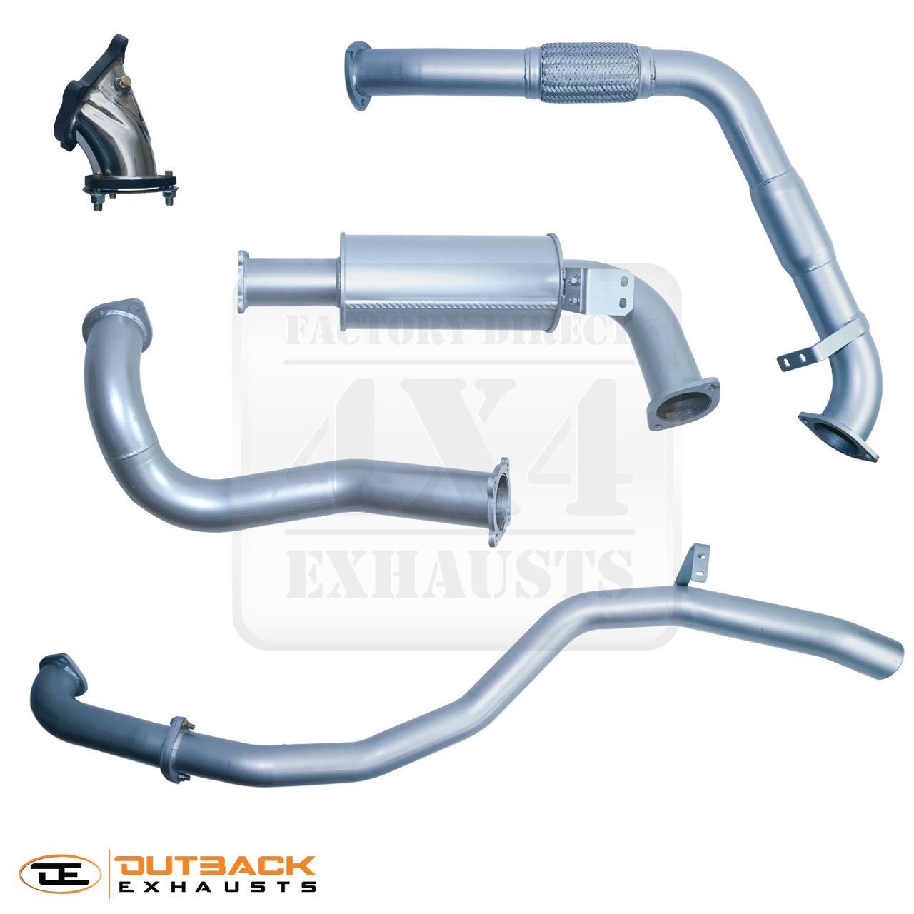 3” Outback Exhaust system to suit TOYOTA 80 Series Landcruiser (FACTORY TURBO BACK)