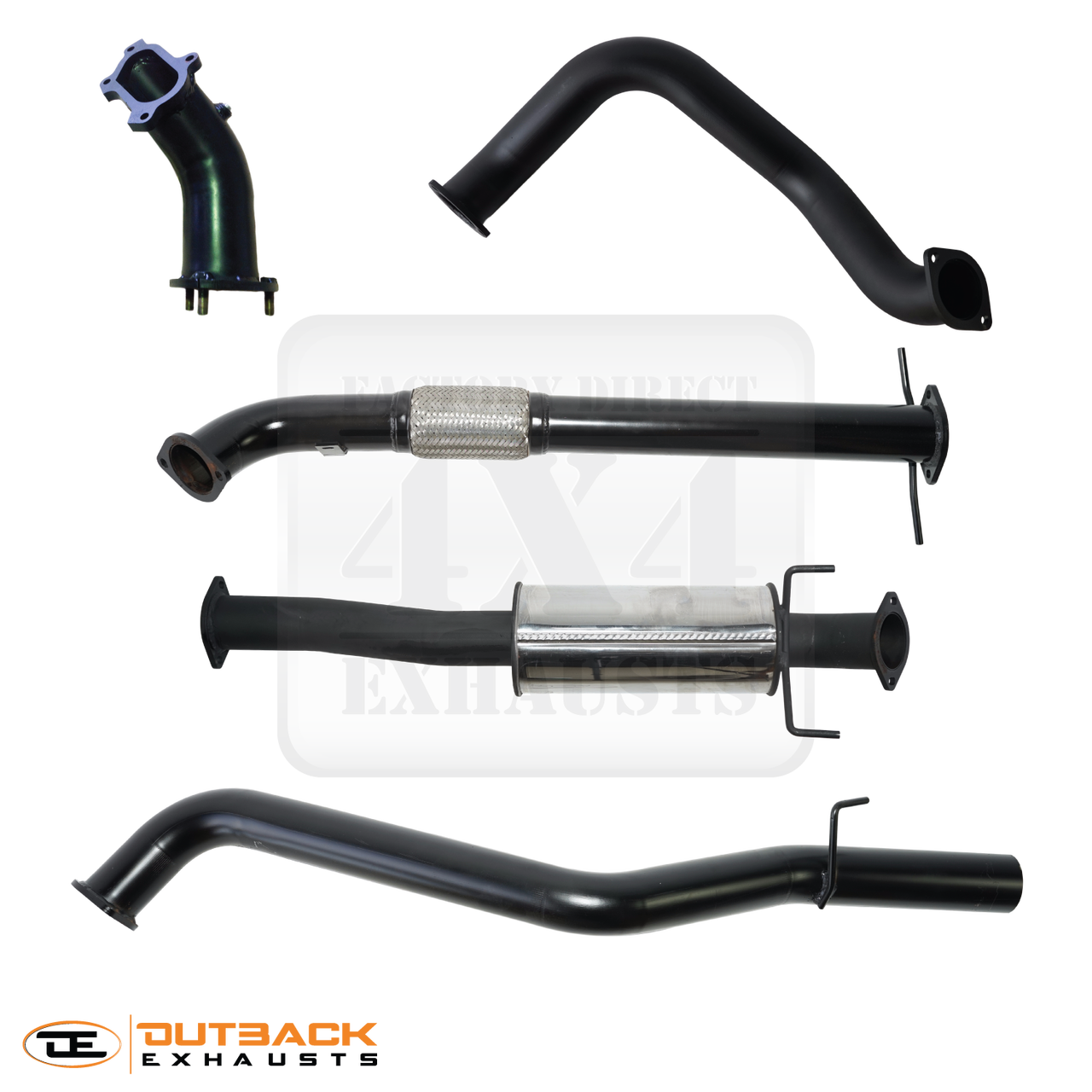 3'' OUTBACK EXHAUST SYSTEM to suit TOYOTA HILUX SURF YKZN130 UTE 3.0L 1KZ-TE 1995 - 2002 (TURBO BACK)