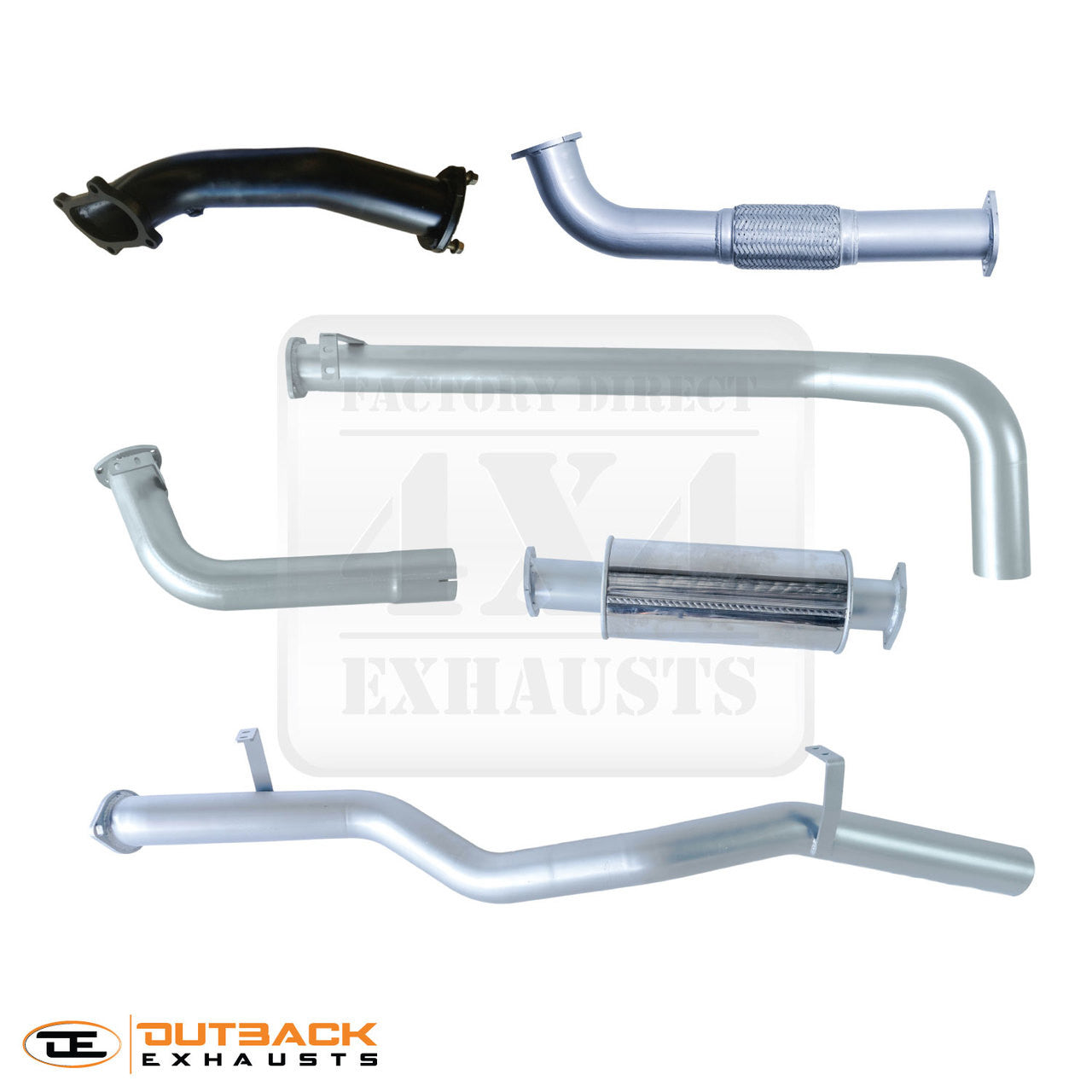 3'' OUTBACK EXHAUST SYSTEM to suit TOYOTA Landcruiser - 79 SERIES UTE SINGLE CAB 4.2L 1HD/ 1HDT 1HD-FTV / 1HZ-FTE 2002 - 2007 (TURBO BACK)
