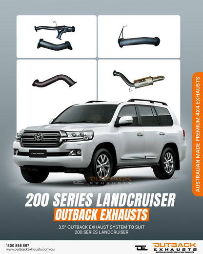 ULTIMO - 3- 3.5'' OUTBACK EXHAUST SYSTEM to suit TOYOTA Landcruiser - 200 SERIES WAGON DIESEL VDJ200 4.5L V8 TWIN TURBO DIESEL 10/2015 ON (DPF BACK)