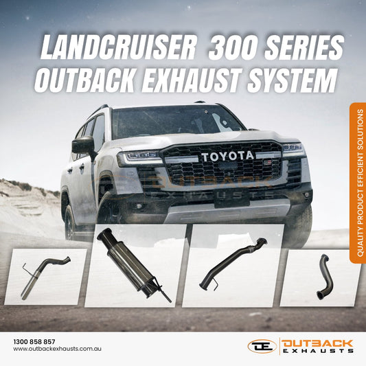 3.5'' OUTBACK EXHAUST SYSTEM to suit TOYOTA Landcruiser - 300 SERIES WAGON DIESEL FJA300R 3.3L V6 TWIN TURBO DIESEL 7/2021 ON (DPF BACK)