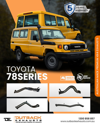 3.5" Turbo Back Exhaust System - Toyota Landcruiser 78 Series Troopy VDJ78 4.5L V8 (2016-On) | Outback Exhausts