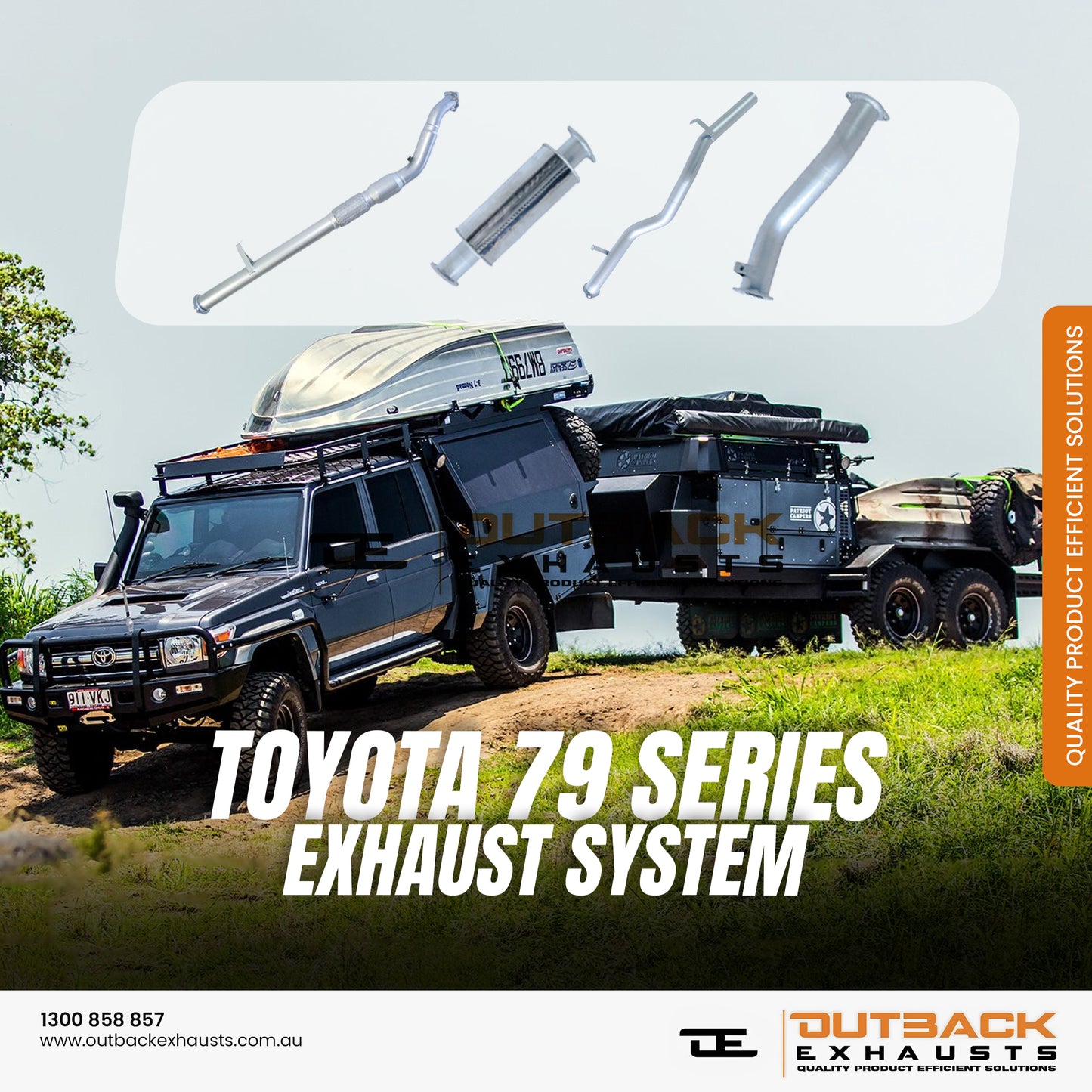 3" DPF Back Exhaust System - Toyota Landcruiser 79 Series VDJ79 Single /' Double Cab 4.5L V8 (10/2016-On) | Outback Exhausts