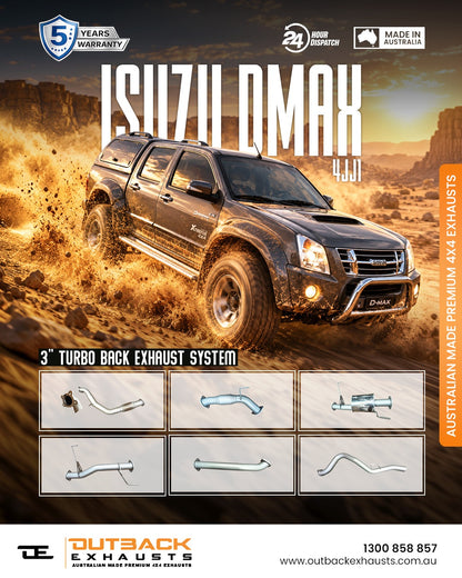 Turbo Back Exhaust- Isuzu DMAX 3.0L 4JJ1  (2007-2010)- Outback Exhausts