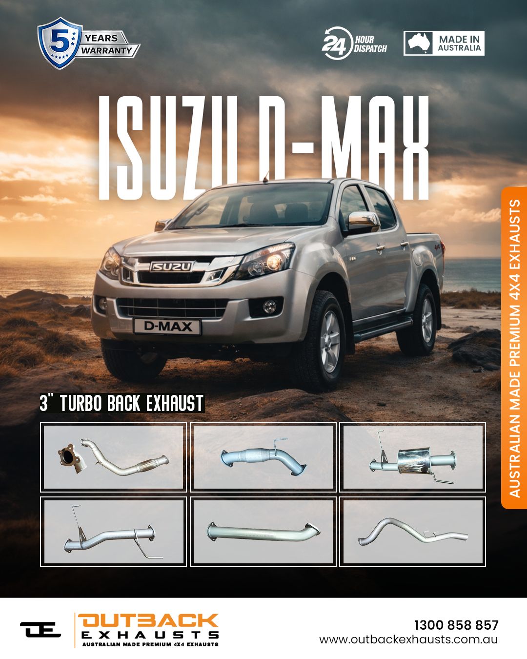 Turbo Back Exhaust - Isuzu DMAX 3.0L 4JJ1 (2010-2012) | Outback Exhausts