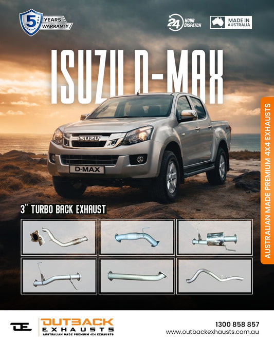 Turbo Back Exhaust - Isuzu DMAX 3.0L 4JJ1 (2010-2012) | Outback Exhausts