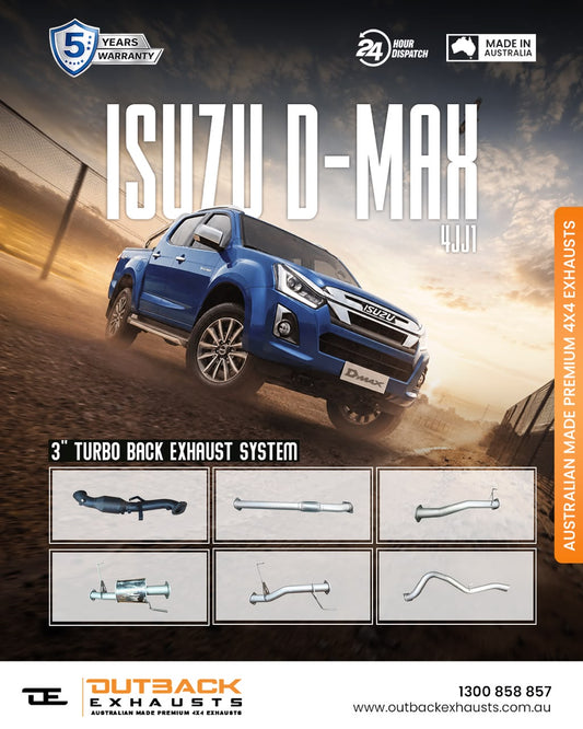 Turbo Back Exhaust - Isuzu DMAX 3.0L 4JJ1 (2017-2020) | Outback Exhausts