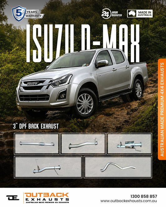 DPF Back Exhaust - Isuzu DMAX 3.0L 4JJ1 (2017-2020) | Outback Exhausts