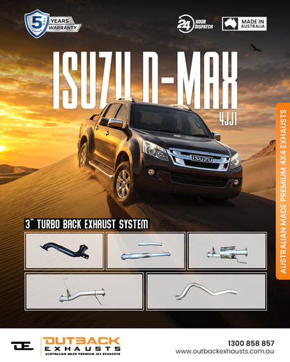 Turbo Back Exhaust - Isuzu DMAX 3.0L 4JJ1 (2012-2016) | Outback Exhausts