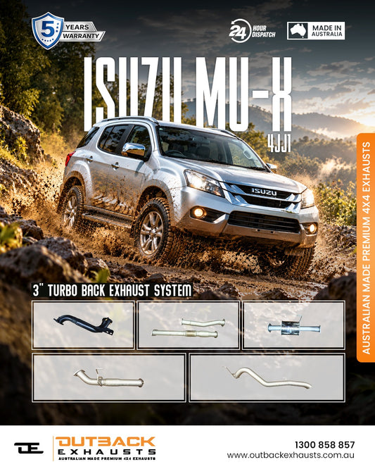 Turbo Back Exhaust - Isuzu MU-X 3.0L 4JJ1 (2012-2016) | Outback exhausts