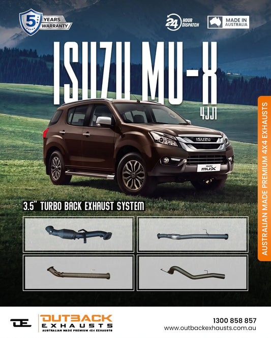 Turbo Back Exhaust - Isuzu MU-X 3.0L 4JJ1 (2017-2021) | Outback Exhausts