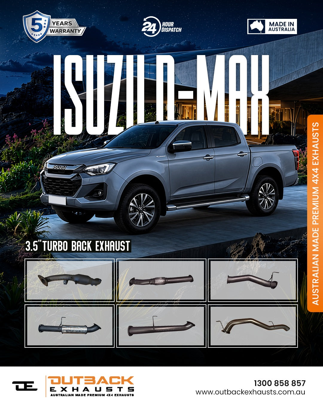Turbo Back Exhaust - Isuzu DMAX 3.0L 4JJ3 (2020-On) | Outback Exhausts
