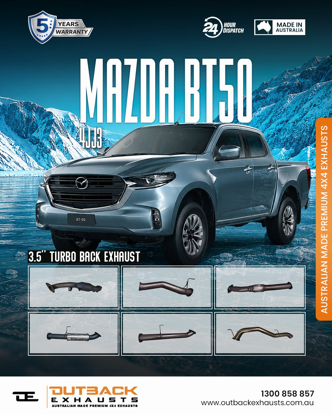 Turbo Back Exhaust - Mazda BT50 3.0L 4JJ3 (2020-On) | Outback Exhausts