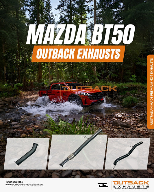 3.5" DPF Back Exhaust System - Mazda BT50 3.0L 4JJ3 (2020-On) | Outback Exhausts