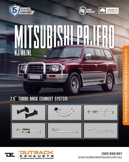 Turbo Back Exhaust - Mitsubishi Pajero NJ NK NL 2.8L 4M40 (1993-1999) | Outback Exhausts