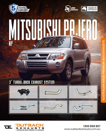 TURBO Back Exhaust - Mitsubishi Pajero NP 3.2L 4M41-T (2003-2006) | Outback Exhausts