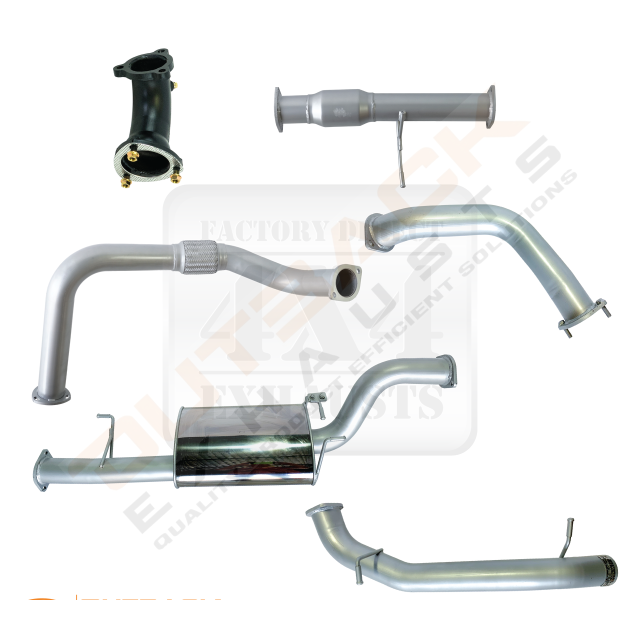 3'' OUTBACK EXHAUST SYSTEM to suit MITSUBISHI PAJERO NT WAGON 3.2L 4M41 2008 - 2013 (TURBO BACK)
