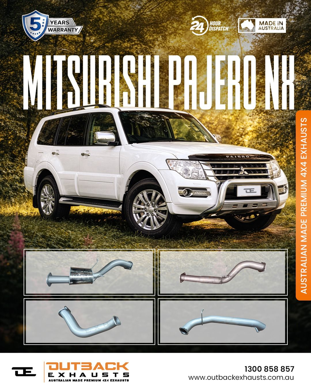 3" DPF Back Exhaust - Mitsubishi Pajero NX 3.2L 4M42 Diesel (2016-2021) | Outback Exhausts