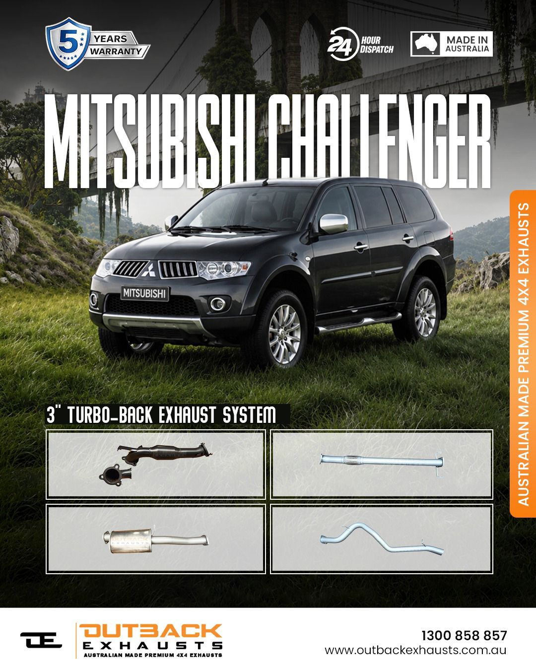 Turbo Back Exhaust - Mitsubishi Challenger PB/KH 2.5L 4D56 Diesel (2009-2016) | Outback Exhausts