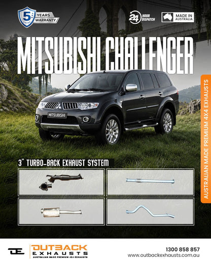 Turbo Back Exhaust - Mitsubishi Challenger PB/KH 2.5L 4D56 Diesel (2009-2016) | Outback Exhausts