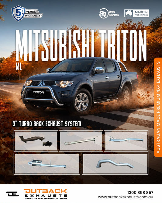 Turbo Back Exhaust  - Mitsubishi Triton ML 3.2L 4M41 Diesel (2006-2009) | Outback Exhausts