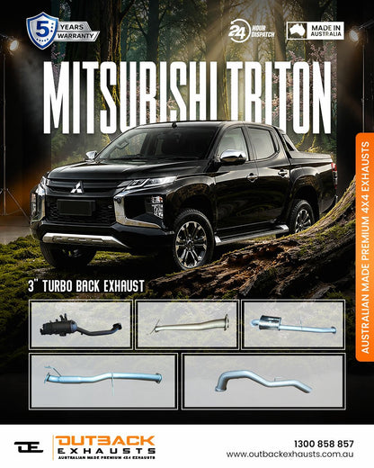 Turbo Back Exhaust - Mitsubishi Triton MQ/MR 2.4L 4N15 (2016-On) | Outback Exhausts