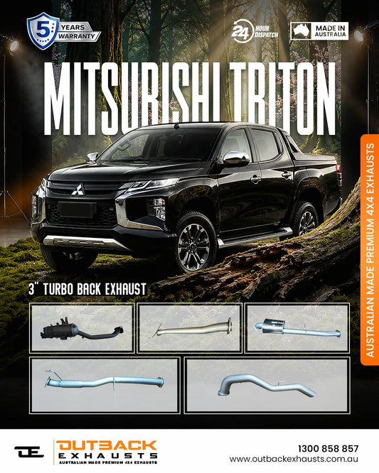 Turbo Back Exhaust - Mitsubishi Triton MQ/MR 2.4L 4N15 (2016-On) | Outback Exhausts