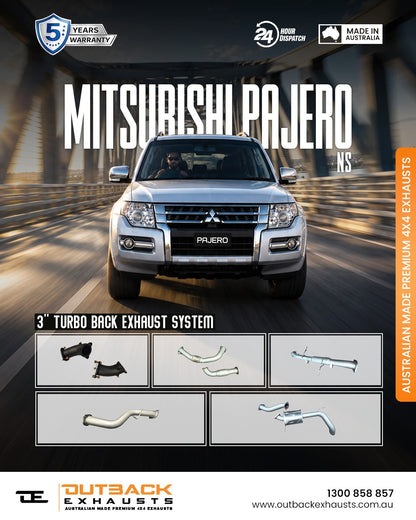 Turbo Back Exhaust - Mitsubishi Pajero NS 3.2L 4M41  AUTO SHORT WHEELBASE (2006-2008) | Outback Exhausts