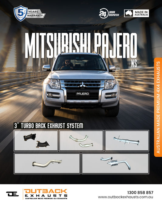 Turbo Back Exhaust - Mitsubishi Pajero NS 3.2L 4M41  AUTO SHORT WHEELBASE (2006-2008) | Outback Exhausts