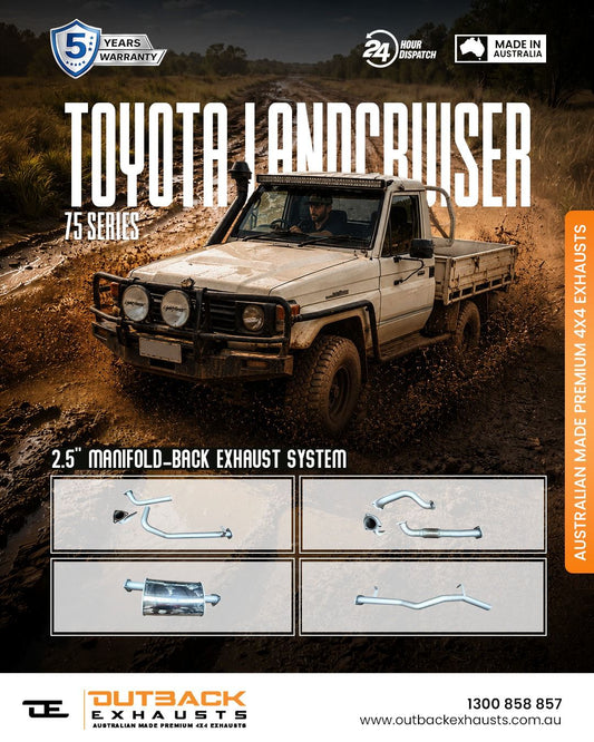 Manifold Back Exhaust - Toyota Landcruiser 75 Series 4.2L 1HZ (1990-2002) | Outback Exhausts