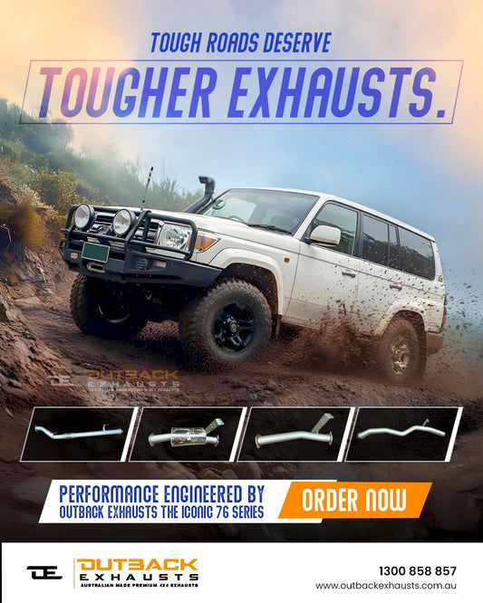 Toyota Landcruiser 76 Series VDJ76 4.5L V8 Turbo Back Exhaust System - 3" Stainless Steel (2007-2016) | Outback Exhausts
