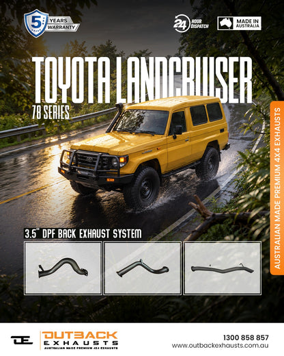DPF Back Exhaust - Toyota Landcruiser 78 Series Troopy VDJ78 4.5L V8 (2016-On) | Outback Exhausts