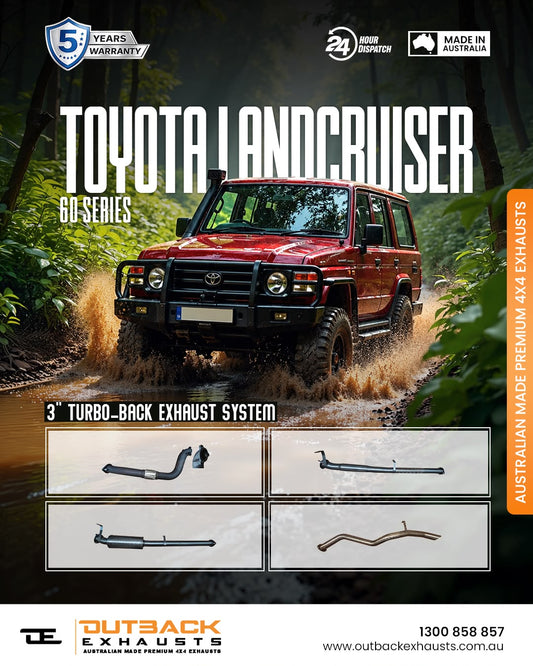 Turbo Back Exhaust- Toyota Landcruiser 60 Series Wagon 4.0L 12H-T DTS Turbo Upgrade (1980-1990) | Outback Exhausts