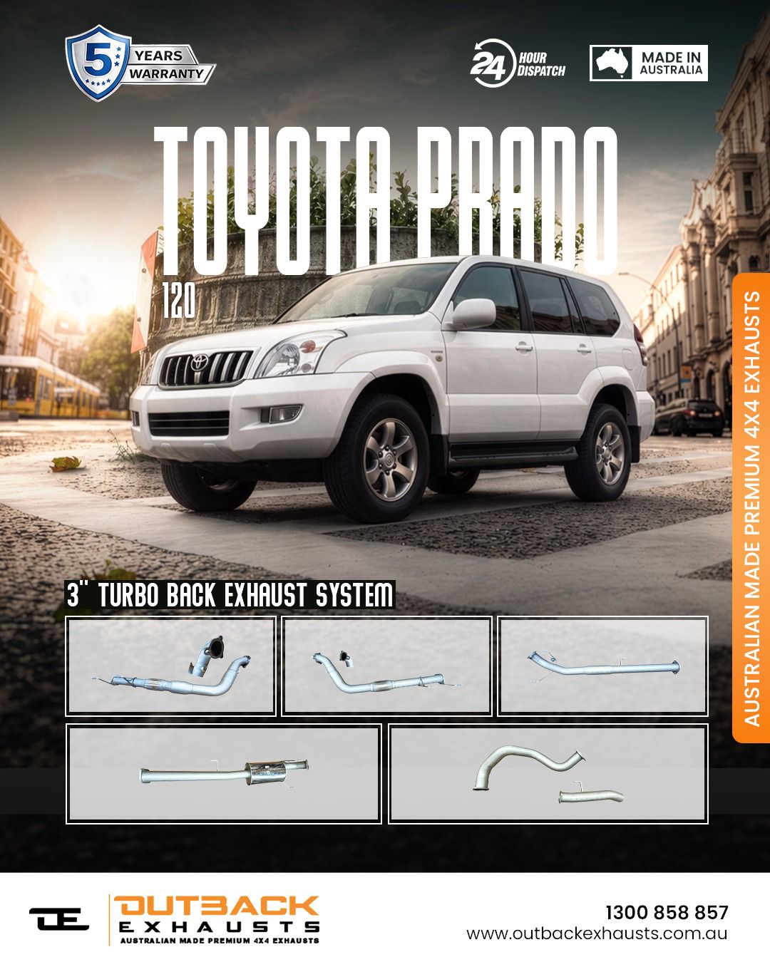 Turbo Back Exhaust - Toyota Prado 120 3.0L D4D 1KD-FTV 1KDJ120R (2006-2009) | Outback Exhausts