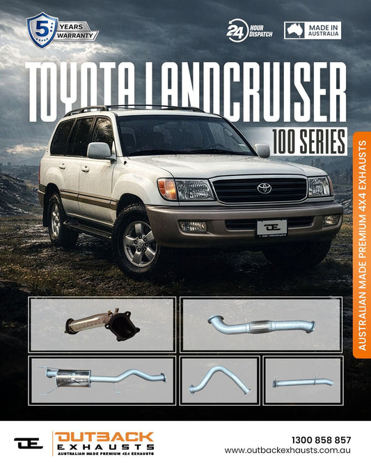 3" Turbo Back Exhaust System - Toyota Landcruiser 100 Series 4.2L Diesel HDJ100 1HDT 1HD-FTE (1998-2007) | Outback Exhausts