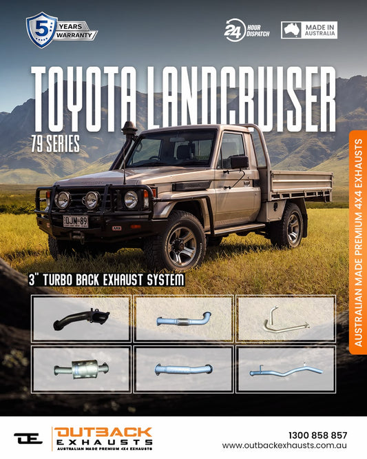 Turbo Back Exhaust - Toyota Landcruiser 79 Series Single Cab 4.2L (1HD/1HDT/1HD-FTV/1HZ-FTE) 2002-2007 | Outback Exhausts