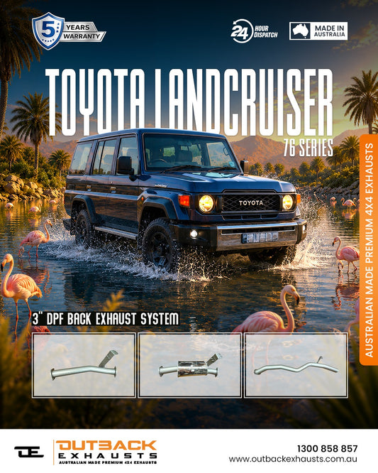 DPF Back Exhaust - Toyota Landcruiser 76 Series VDJ76 4.5L V8 Wagon (2016-On) | Outback Exhausts