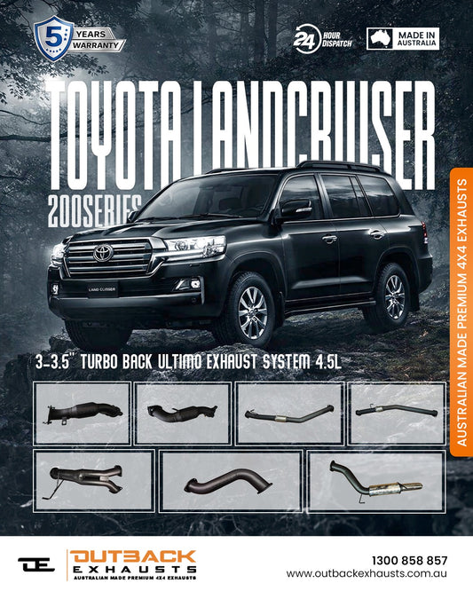 Toyota Landcruiser 200 Series VDJ200 3-3.5" Turbo Back ULTIMO Exhaust System 4.5L V8 (2007-2015) | Outback Exhausts