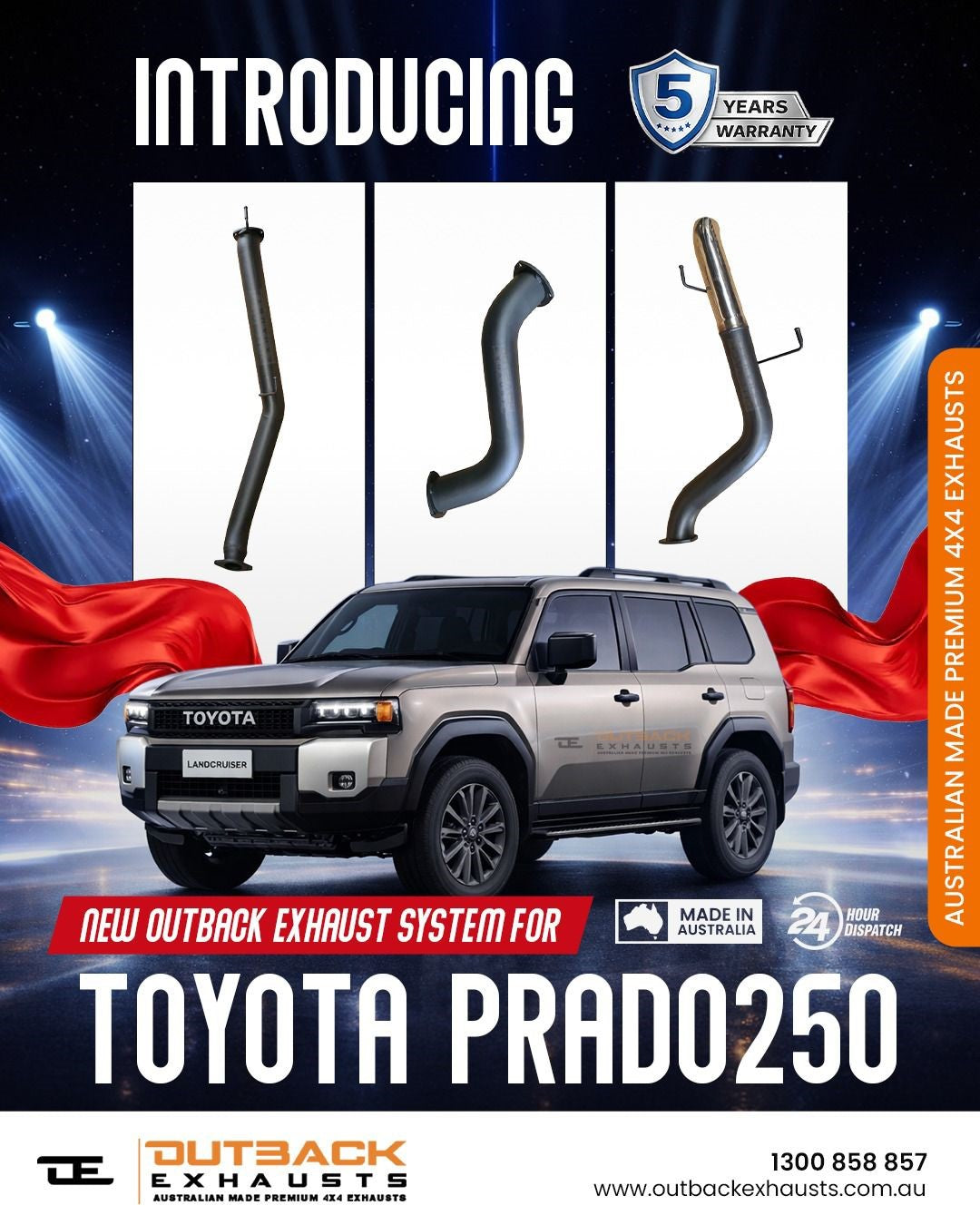 DPF Back Exhaust - Toyota Prado 250 (2024 on) | 2.8L 1GD-FTV Diesel | Outback Exhausts