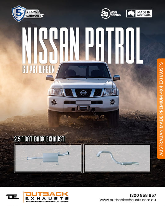 Cat Back Exhaust – Nissan Patrol GU/Y61  Wagon 4.8L TB48 Petrol (2001–2015)- Outback Exhausts