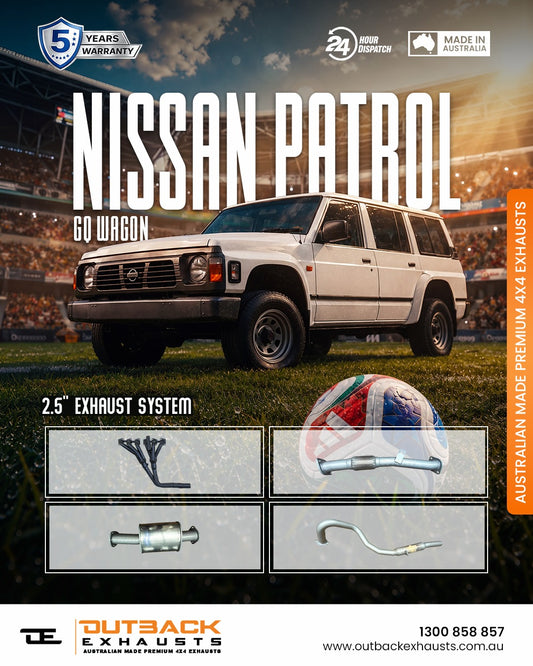 Exhaust with Extractor- Nissan Patrol GQ Wagon 4.2L TD42 (1987-1997)- Outback Exhausts