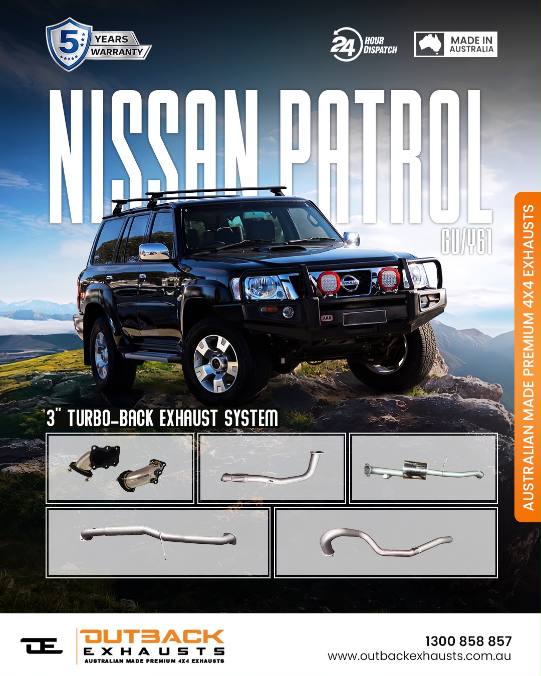 Turbo Back Exhaust - Nissan Patrol GU/Y61 Ute 4.2L TD42  Coil Rear (1997-2016)- Outback Exhausts