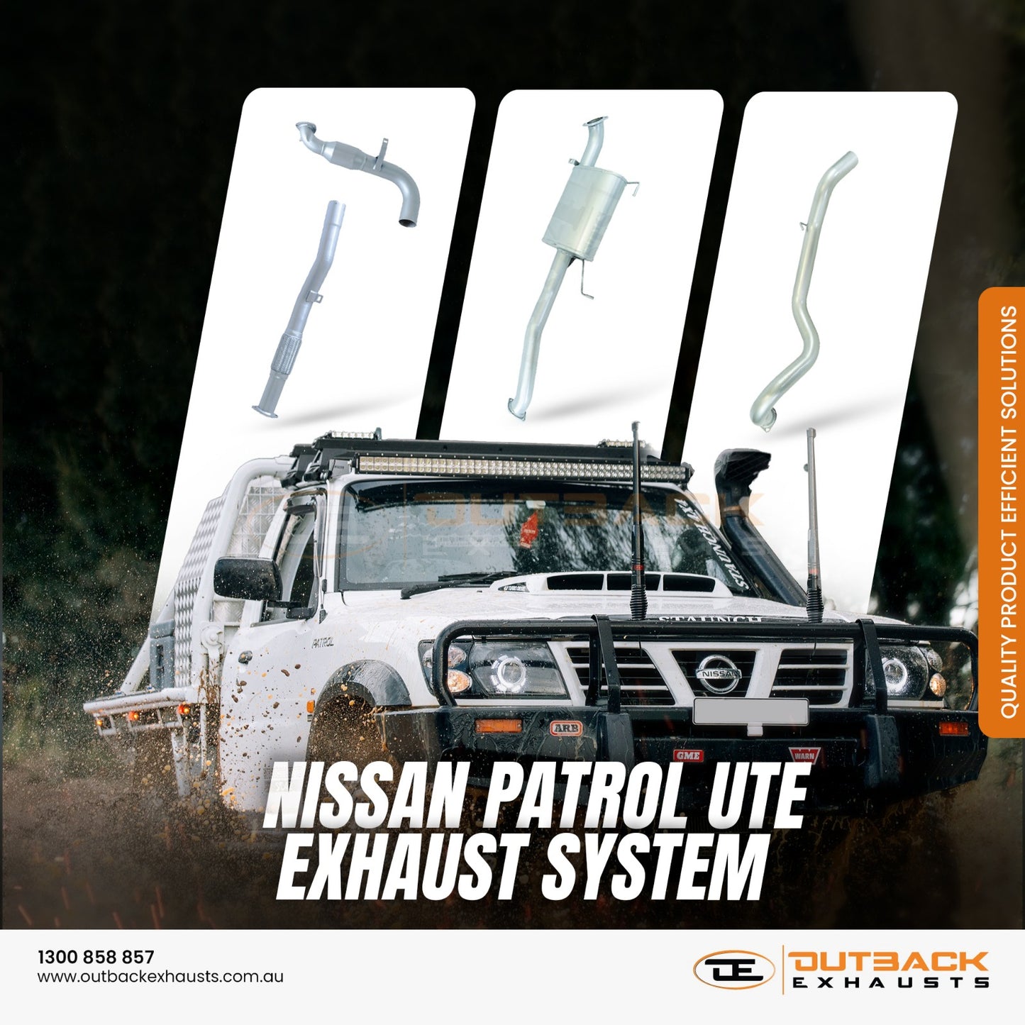 Nissan Patrol GU/Y61 Ute 3.0L ZD30 3" Turbo Back Exhaust System 2008-2016