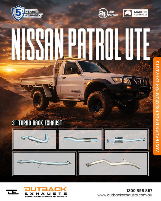 Turbo Back Exhaust - Nissan Patrol GU/Y61 Ute 3.0L ZD30 (2008-2016)- Outback Exhausts