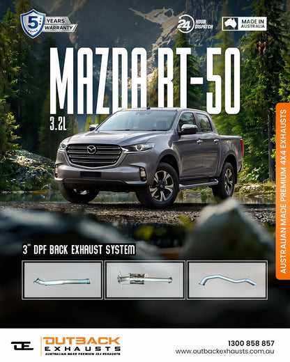 DPF Back Exhaust- Mazda BT50 3.2L P5AT (2016-2022)- Outback Exhausts