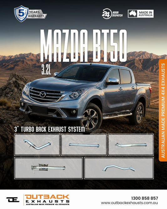 Turbo Back Exhaust - Mazda BT50 3.2L P5AT (2016-2020) | Outback Exhausts