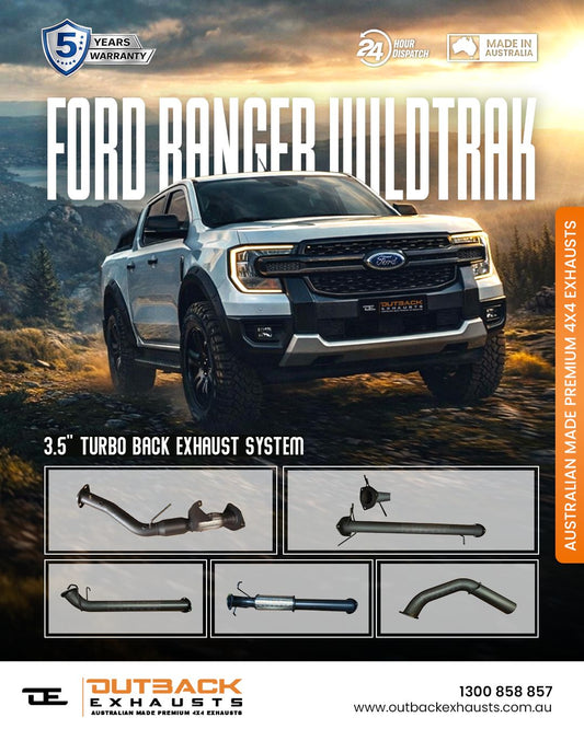 Turbo Back Exhaust - Ford Ranger Sport / Wildtrak 3.0L V6 (2022+) | Outback Exhausts