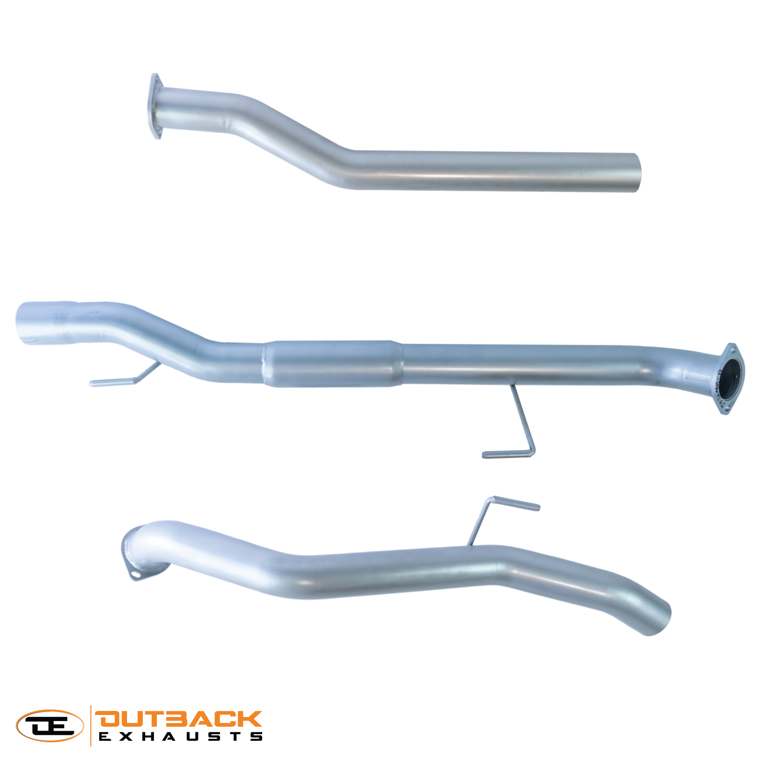 Image of a 3.5 inch Outback Exhausts  DPF back system designed for a Mercedes XCLass470 2.3 Ltr 4CYL TWIN Turbo DIESEL UTE. The system features mandrel bent 409 Stainless Steel pipes displayed against a transparent background with Outback Exhausts logo positioned in the bottom left corner.  SKU OE9609-S35.