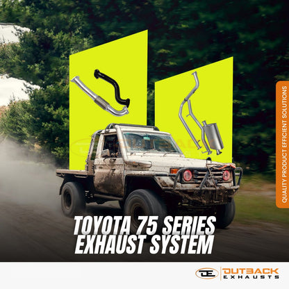 3" Turbo Back Exhaust - Toyota Landcruiser 75/78 Series Ute & Troop Carrier 4.2L 1HZ/1HDT (1990-2002) | Outback Exhausts