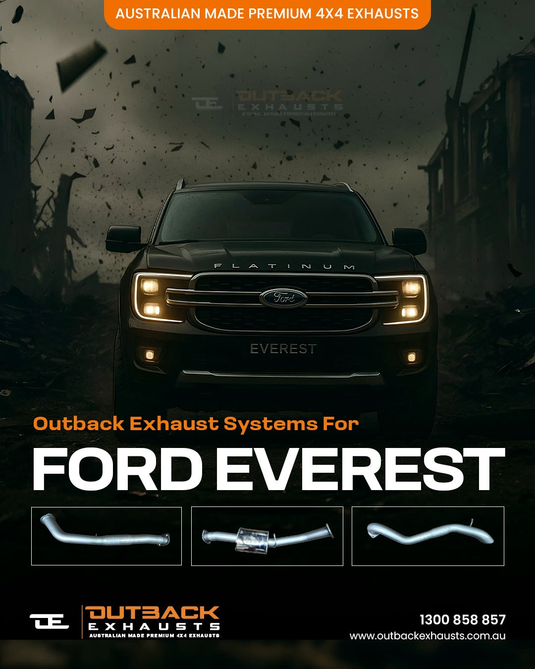 Ford Everest 3.2L P5AT 3" SCR Back Exhaust System 2015-2021